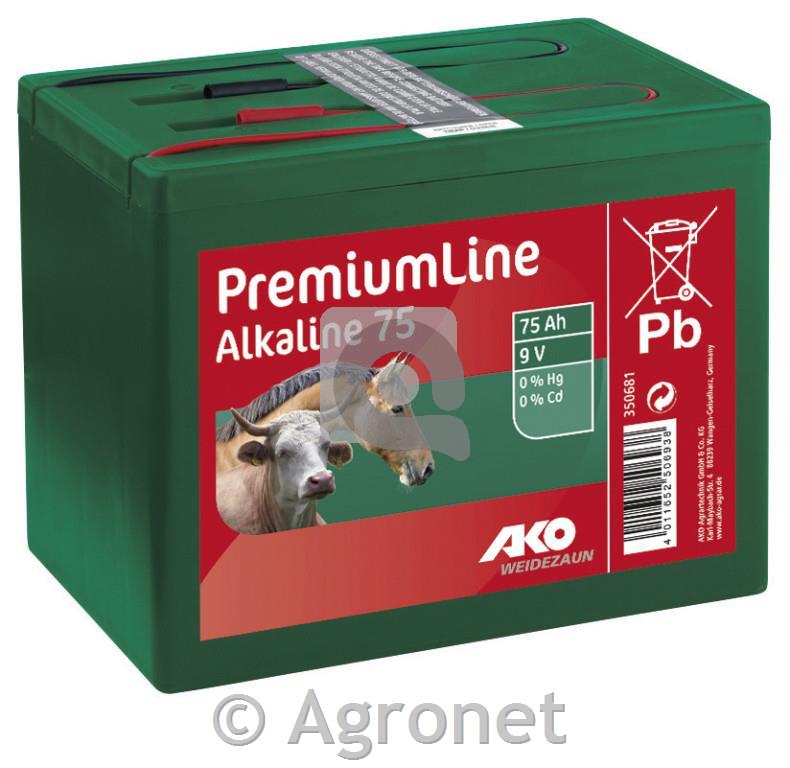 Alkalna zaprta baterija 9 V, 75 Ah