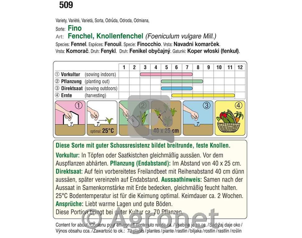 Sladki komarček, komorač Fino, 5g