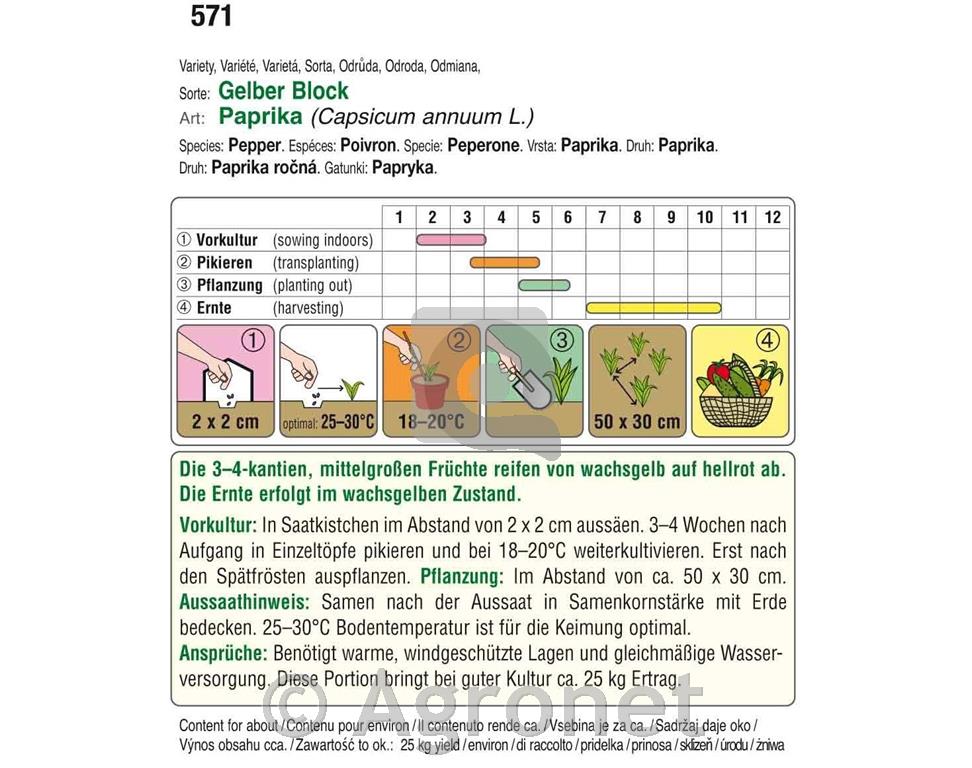 Paprika Gelber Block, 5g