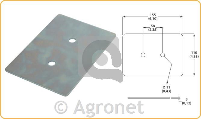 Podložka za privez za pritrjevanje 155x110mm