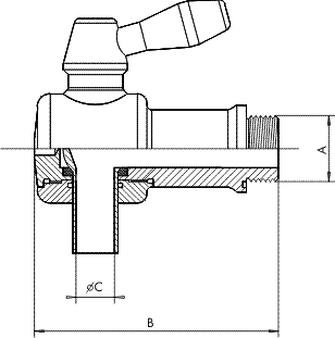 Inox kroglična pipa 3/4 L 75